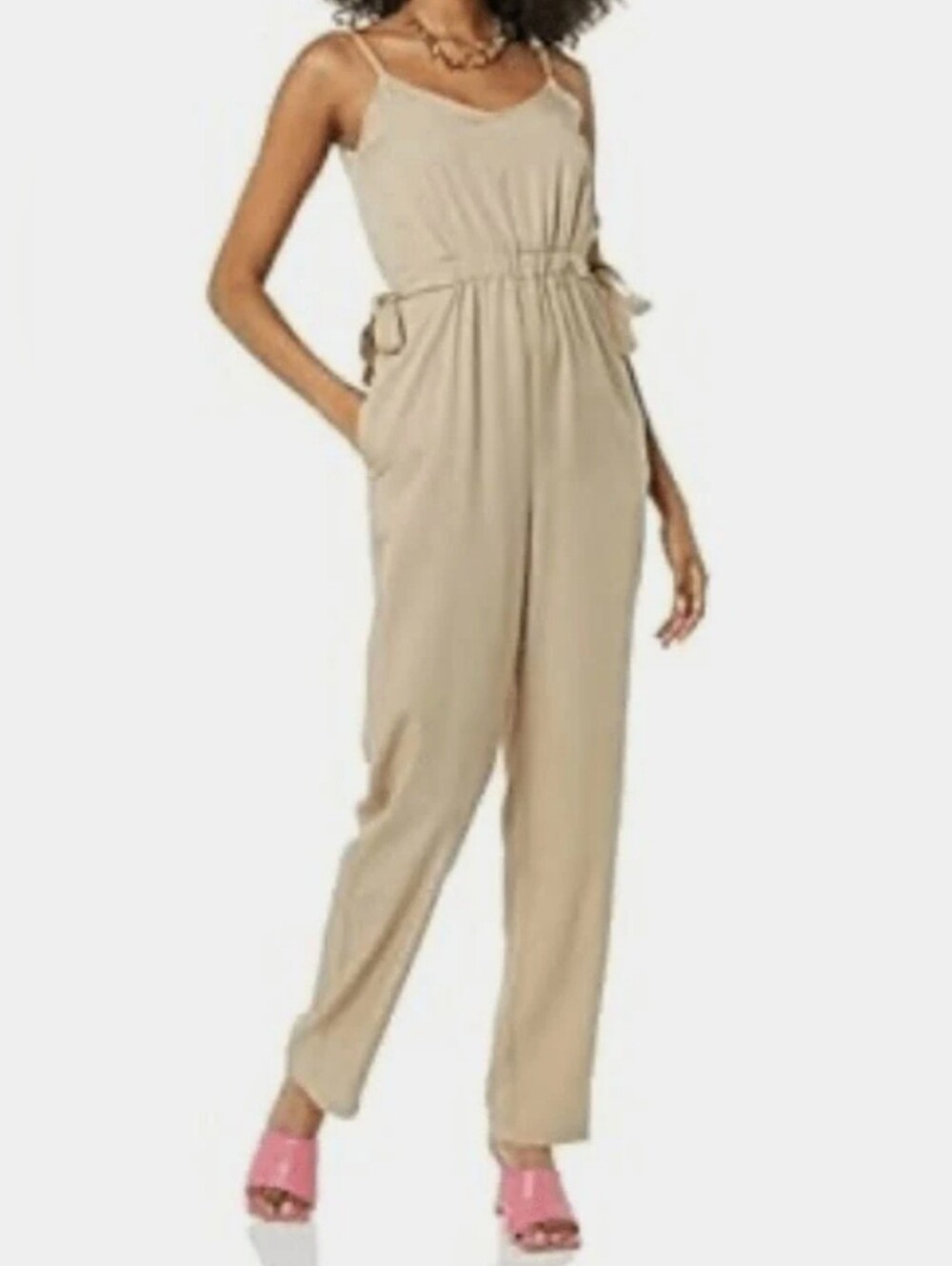 Terea Sleeveless Tie-Waist Jumpsuit